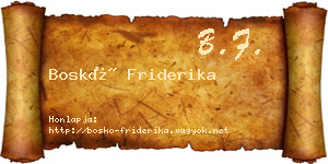 Boskó Friderika névjegykártya